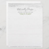 En-tête De Lettre Branches rustiques en bois et feuilles botaniques (Devant / Derrière)