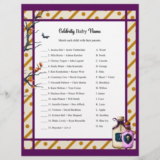 En-tête De Lettre Brasser un bébé_ Celebrity Baby Jeu (Devant)