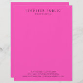 En-tête De Lettre brillant Neon rose clair moderne Modèle simple (Devant / Derrière)