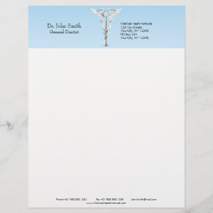 En-tête De Lettre Brosse à dents miroir dentaire blanche Caduceus Mé