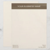 En-tête De Lettre Brown Banner on Beige (Devant / Derrière)