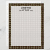 En-tête De Lettre Brown Houndstooth Handsome Gentlemen's Motif (Devant / Derrière)