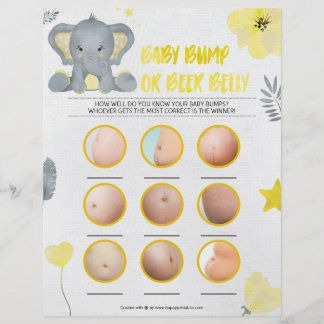 En-tête De Lettre Bump Bébé Ou Ventre De Bière [Eléphant Bébé [Jaune