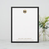 En-tête De Lettre Bureau de droit initial Gold Luxury (Debout devant)