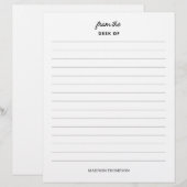 En-tête De Lettre Bureau de nom personnalisé lié (Devant / Derrière)