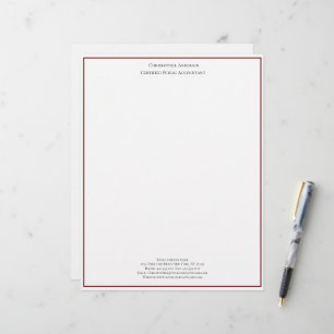 En-tête De Lettre Burgundy Blanc Professionnel Personnalisé 