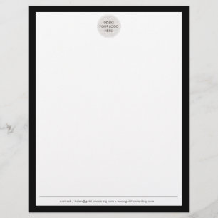 En-tête De Lettre BUSINESS LOGO moderne simple bordure noir blanc