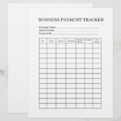 EN-TÊTE DE LETTRE BUSINESS PAYMENT TRACKER  (Devant / Derrière)