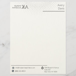 En-tête De Lettre Cabinet d'architectes minimalistes   Noir et blanc