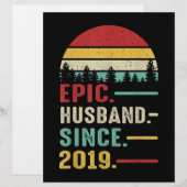 En-tête De Lettre Cadeau du 2e anniversaire du Mariage pour son mari (Devant / Derrière)