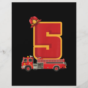 En-tête De Lettre Cadeaux de pompier de 5 ans Anniversaire