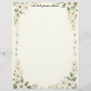 En-tête De Lettre Cadre à fleurs blanc et bleu
