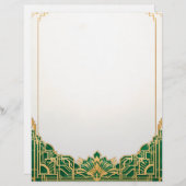 En-tête De Lettre Cadre Art déco orné sur blanc (Devant / Derrière)