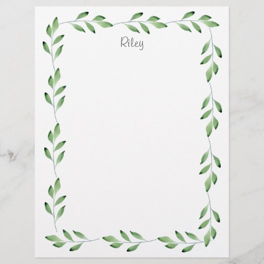 En-tête De Lettre Cadre Feuille écocouleur (Devant)