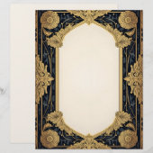 En-tête De Lettre Cadre Floral Orné Art Déco (Devant / Derrière)