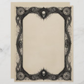 En-tête De Lettre Cadre Goth avec Crânes (Devant / Derrière)