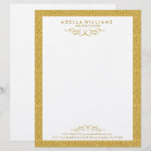 En-tête De Lettre Cadres à perches calligraphiques à Parties scintil (Devant / Derrière)