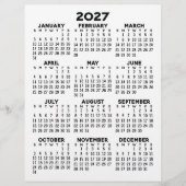 En-tête De Lettre Calendrier 2027 sur papier de format Lettre en-têt (Devant)