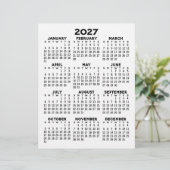En-tête De Lettre Calendrier 2027 sur papier de format Lettre en-têt (Debout devant)