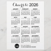 En-tête De Lettre Calendrier Black White Business - Vacances (Devant)