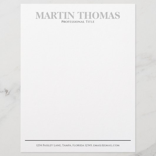 En-tête De Lettre Calligraphie moderne Simple Typographie Profession (Devant)