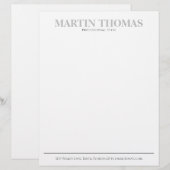 En-tête De Lettre Calligraphie moderne Simple Typographie Profession (Devant / Derrière)