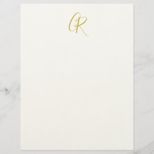 En-tête De Lettre Calligraphie Monogramme Couleur Or Moderne Simple