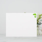 En-tête De Lettre Caméléon mignon vert (Debout devant)