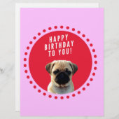 En-tête De Lettre Carlin mignon Chien Chien Heureux Anniversaire Chi (Devant / Derrière)