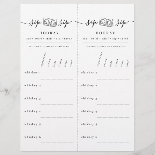 En-tête De Lettre Carte de notation Whiskey Tasting (Devant)
