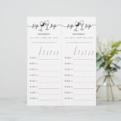 En-tête De Lettre Carte d'évaluation de dégustation de vin (Debout devant)