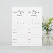 En-tête De Lettre Carte d'évaluation de dégustation de vin (Debout devant)