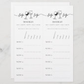 En-tête De Lettre Carte d'évaluation de dégustation de vin (Devant / Derrière)