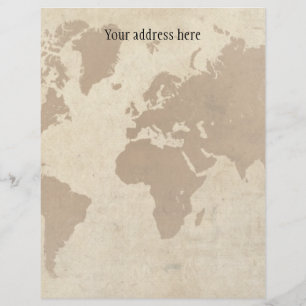En-tête De Lettre Carte fanée du monde de parchemin