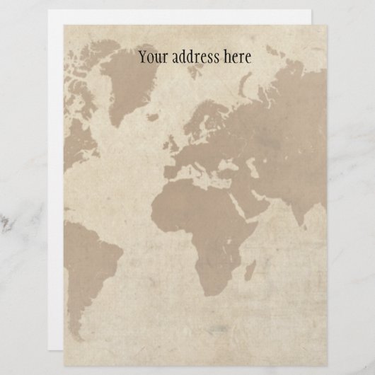 En-tête De Lettre Carte fanée du monde de parchemin (Devant / Derrière)