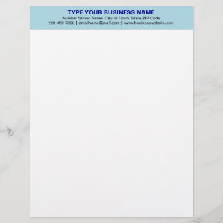 En-tête De Lettre Centré Aligné Textes Plats, Titre bleu clair de