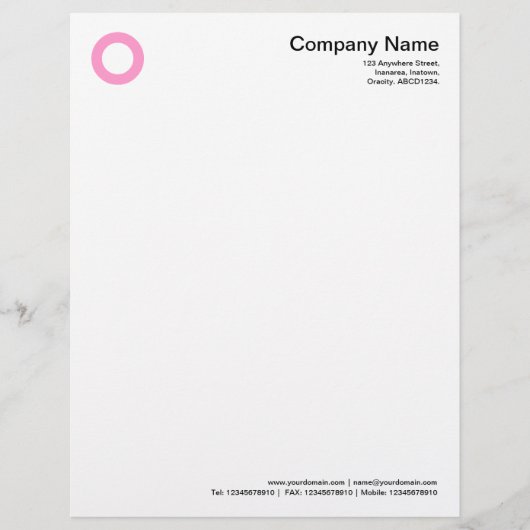 En-tête De Lettre Cercle gras - rose (Devant)