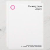 En-tête De Lettre Cercle gras - rose (Devant / Derrière)