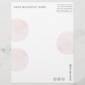 En-tête De Lettre Cercles d'aquarelle rose moderne (Devant)