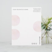 En-tête De Lettre Cercles d'aquarelle rose moderne (Debout devant)