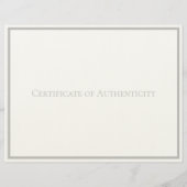En-tête De Lettre Certificat d'authenticité en argent papier (Dos)