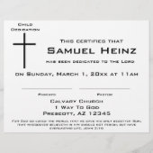 En-tête De Lettre Certificat de dédicace pour bébé Croix Simple Mode (Devant)