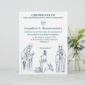 En-tête De Lettre Certificat de première communion pour filles (Debout devant)