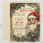 En-tête De Lettre Certifications de la Liste Sage de Santa  (Devant / Derrière)