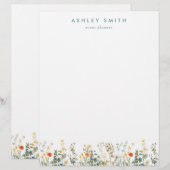 En-tête De Lettre Champ Fleur sauvage élégant (Devant / Derrière)