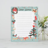 En-tête De Lettre Cher en-tête Père Noël (Debout devant)