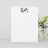 En-tête De Lettre Cheval de Noël et Père Noël (Debout devant)