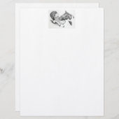 En-tête De Lettre Cheval de Noël et Père Noël (Devant / Derrière)