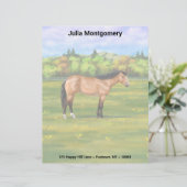 En-tête De Lettre Cheval du Quartier des Dun Buckskin (Debout devant)