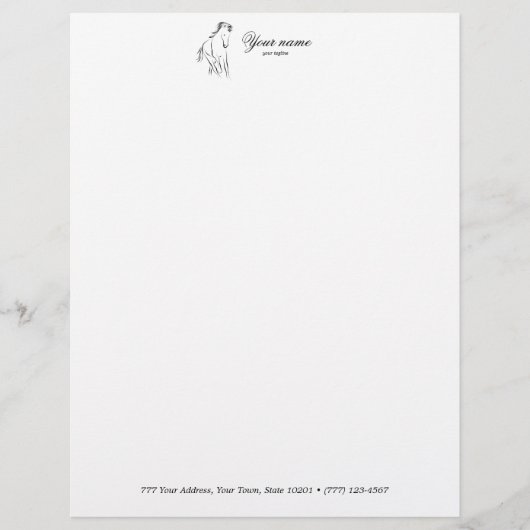 En-tête De Lettre Cheval en couleur noire (Devant)